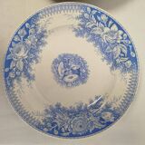 4 Sarreguemines blue flower plates, JARDINIÈRE model