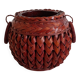 Japanese vase made of woven bamboo. Ikebana.