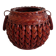 Japanese vase made of woven bamboo. Ikebana.