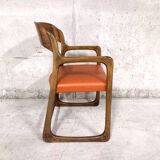 Vintage sleigh armchair brand Baumann 70s