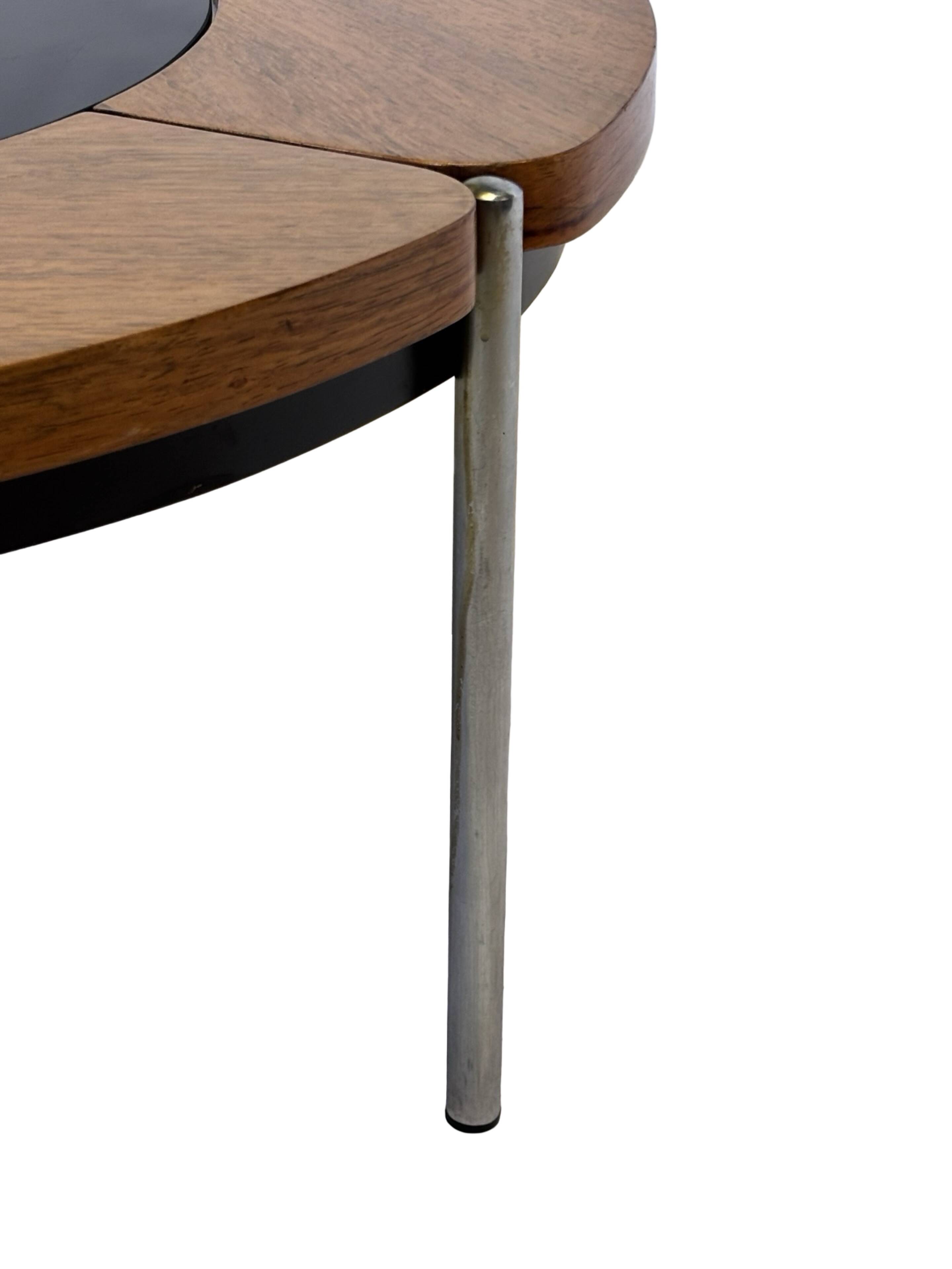 Vintage rosewood coffee table with glass, Denmark, 70s design