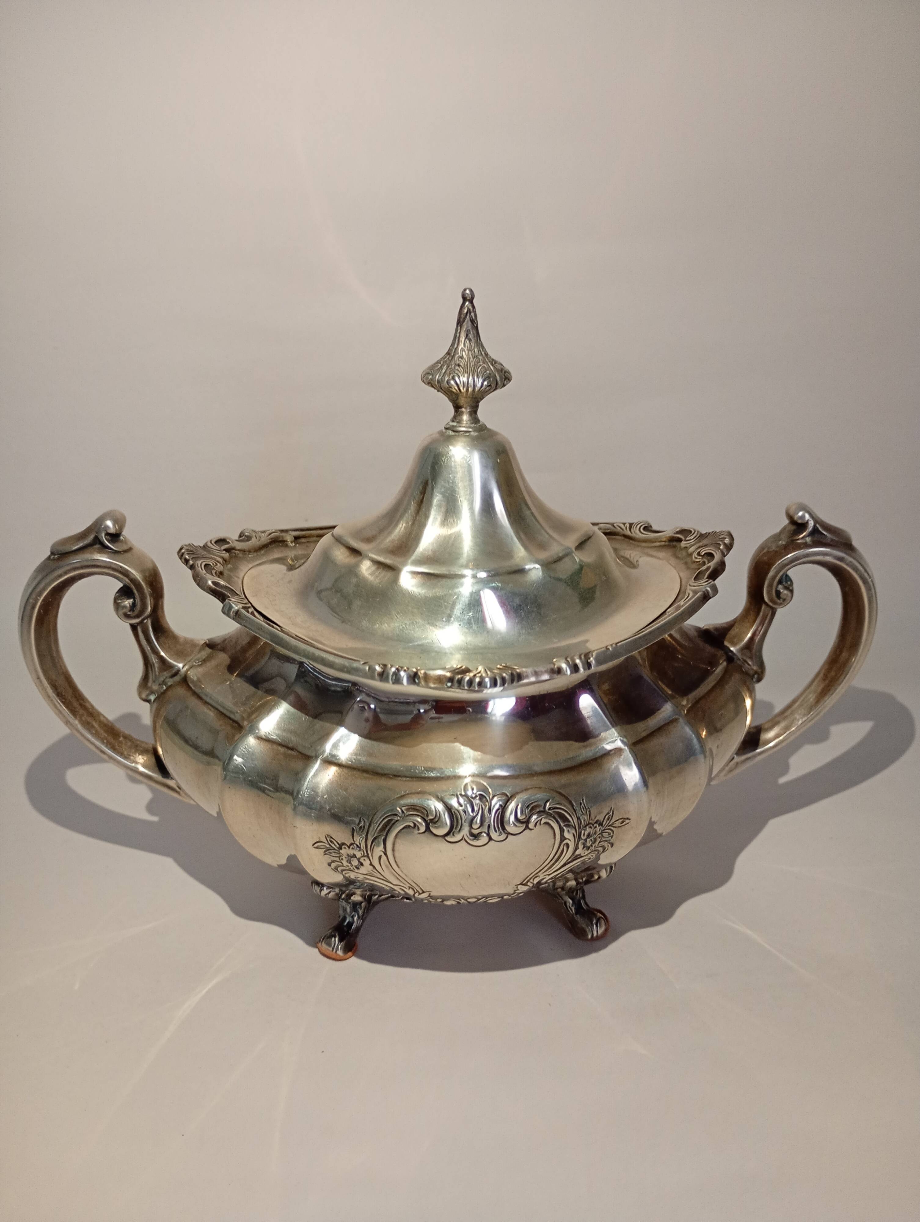 Reed & Barton Solid Sterling Silver Sugar Bowl & Creamer 790 grams