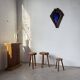 3 free-form oak tripod stools
