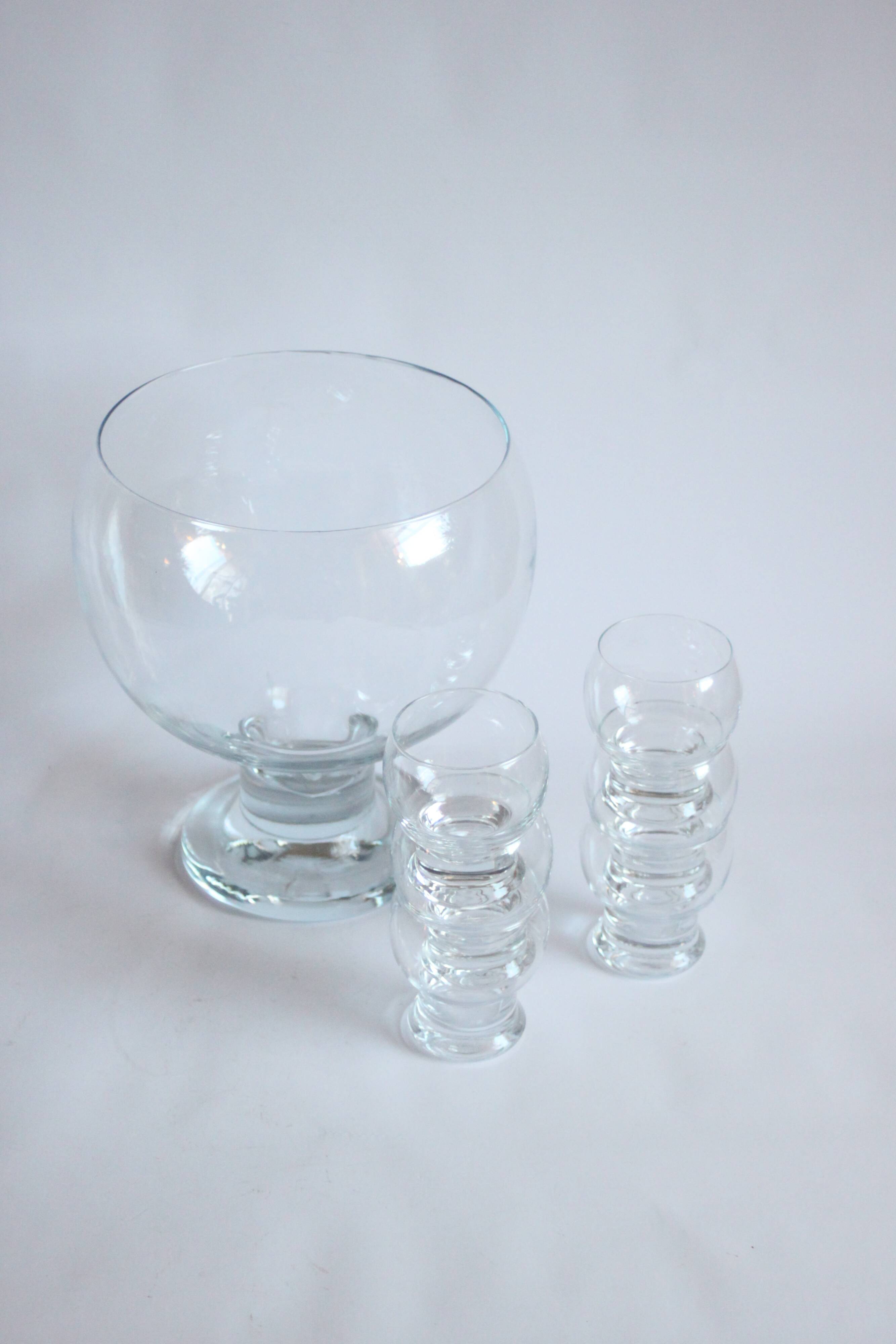 Glass Punch Bowl By Erkkitapio Siiroinen For Riihimaen Lasi, Finland 1970S