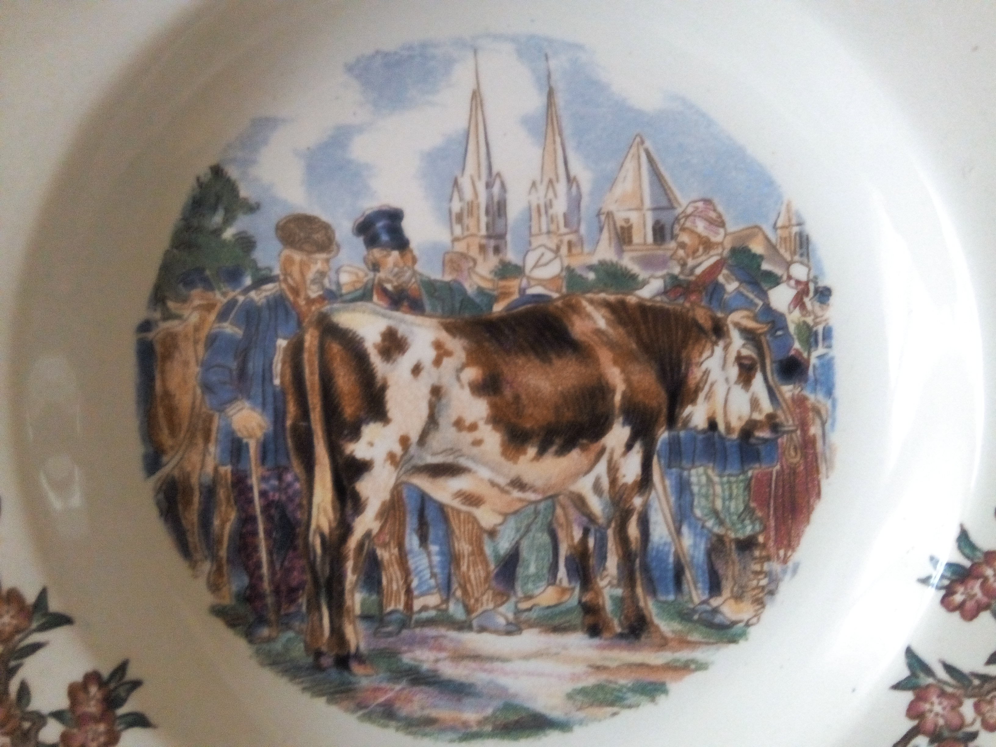 5 hollow plates faience sarreguemines ma normandie