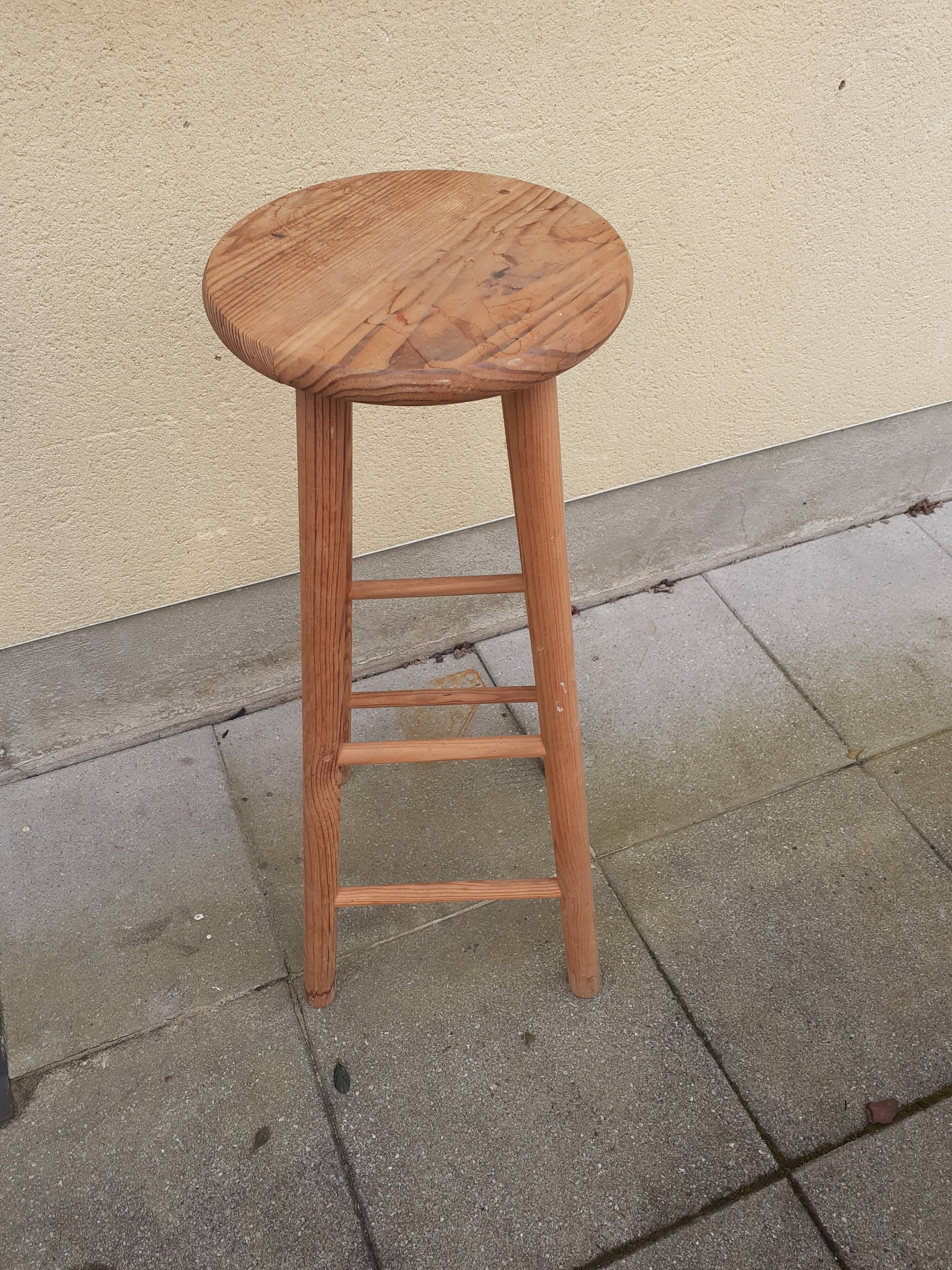 Solid pine bar top stool