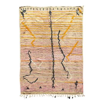 Tapis artisanal moderne berbere boujad neuf en laine