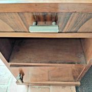 Vintage Wooden Nightstand with Marble Top