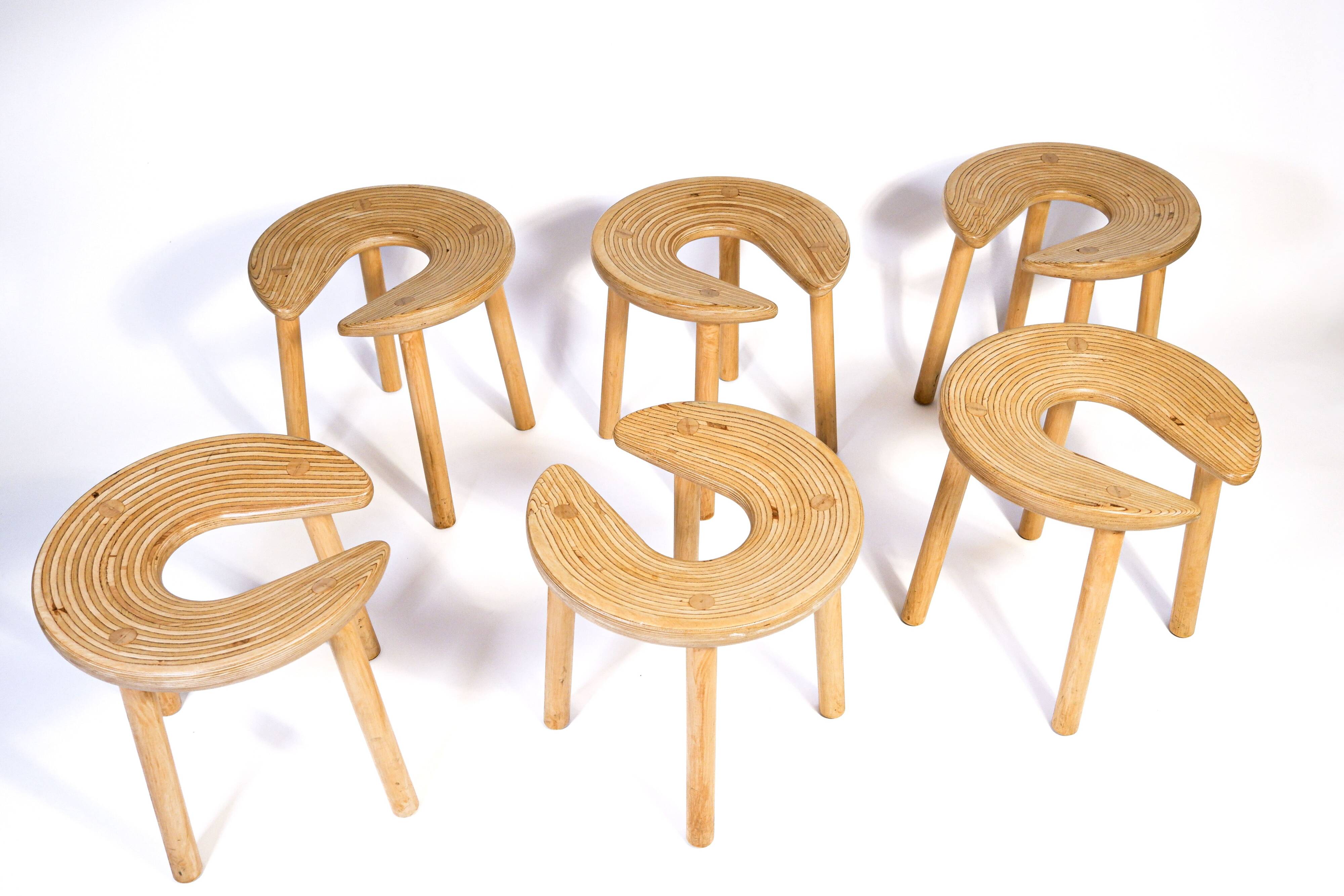 6 tabourets par Antti Nurmesniemi pour le Palace Hotel, 1952