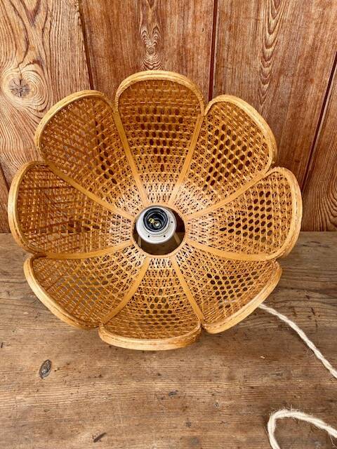 Vintage rattan pendant light