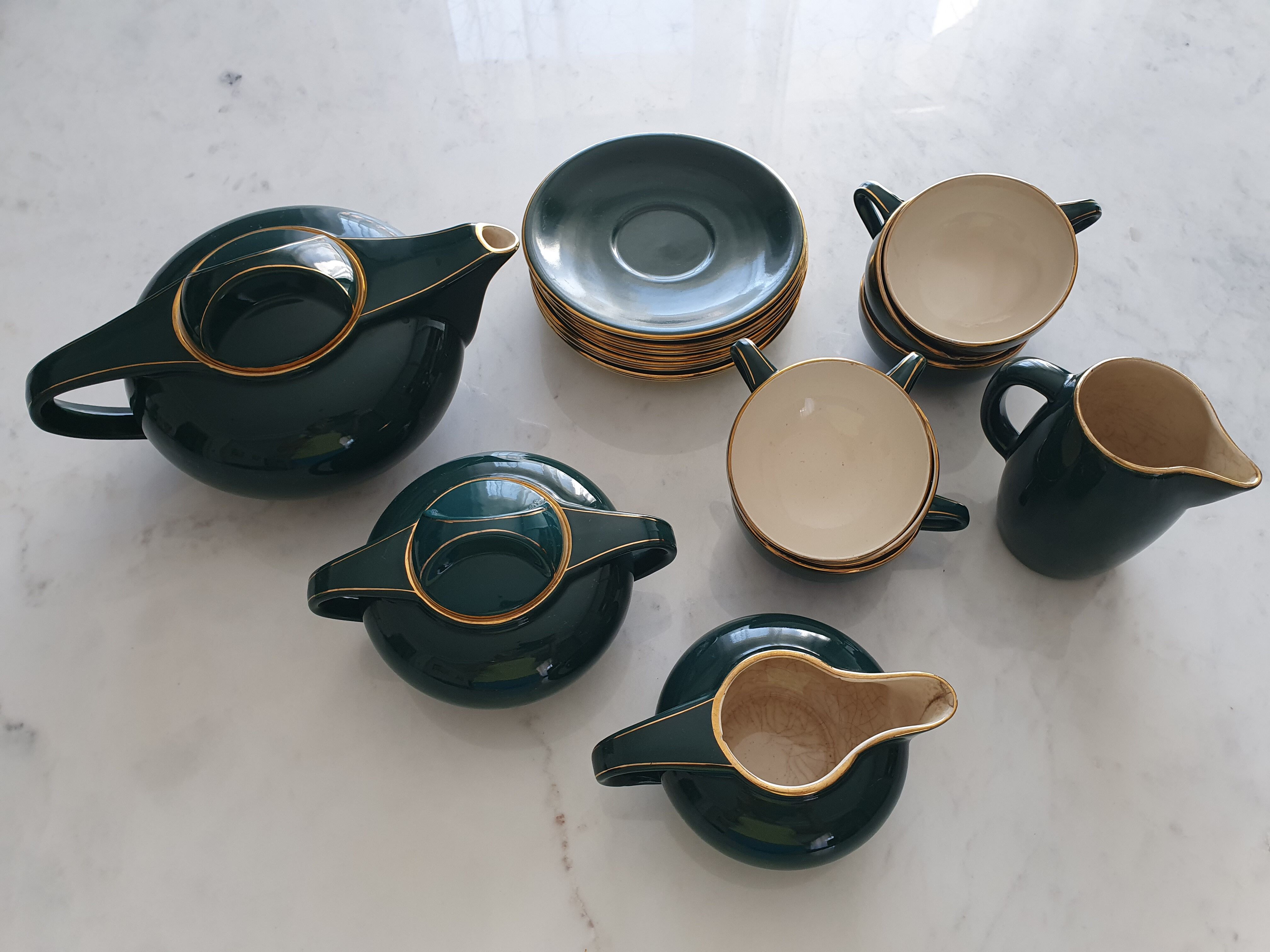Art Deco tea set earthenware SALINS