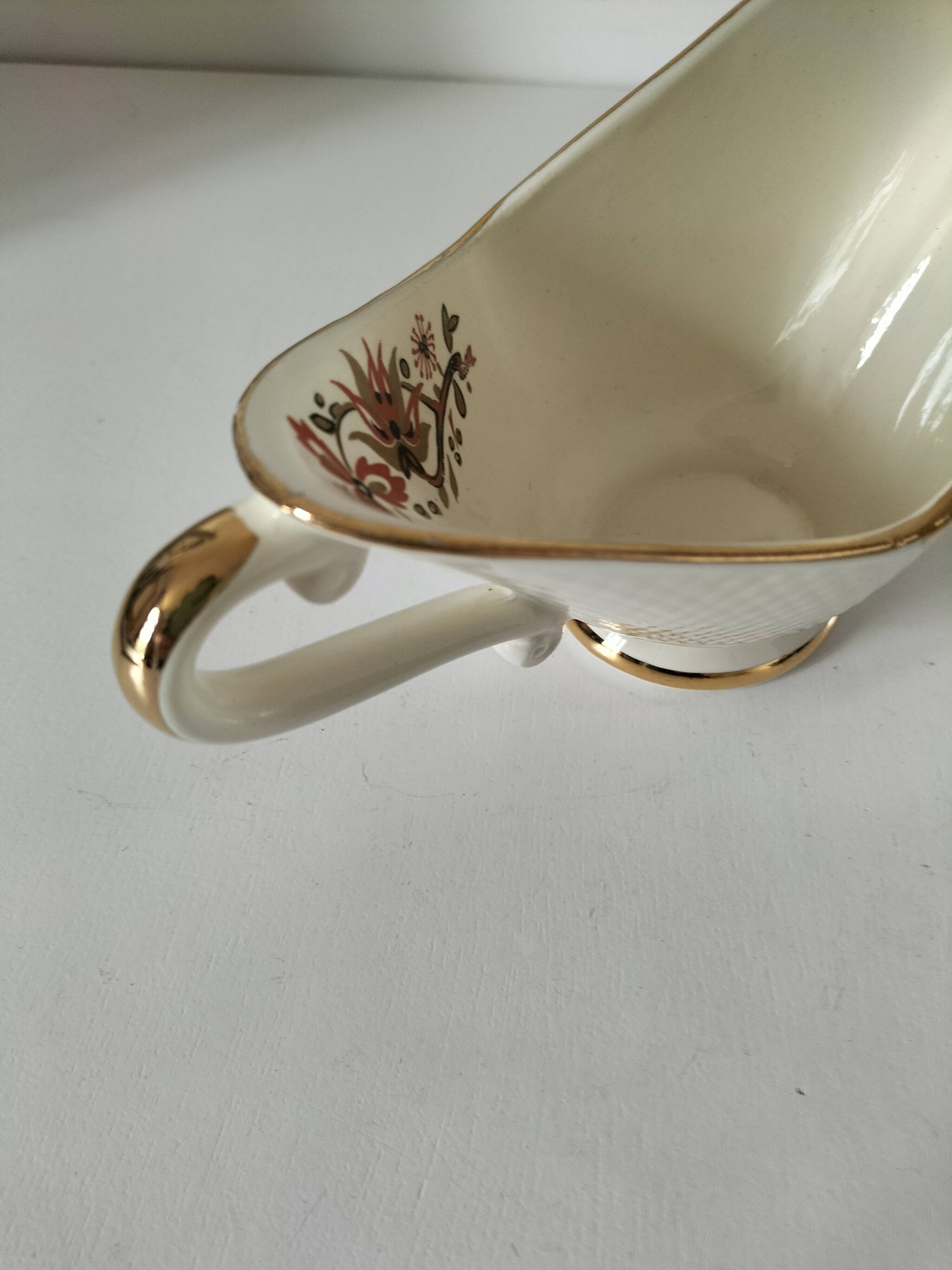 Sauceboat Salins France stylised floral decoration
