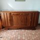 Vintage sideboard in wood and marble – Art Deco style / 1950s