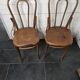 Paire de chaises de bistrot en bois courbé