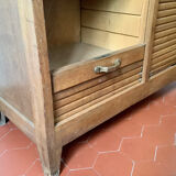 Double sliding curtain filing cabinet