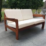 Scandinavian teak 2-seater sofa 60s