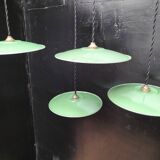 Enameled sheet metal pendant lights