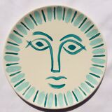 Set of 6 matching plates to hand-painted enamelled ceramic dinner