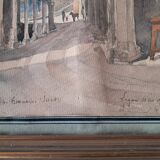 Ancient painting depicting a street in Lugano, Switzerland.