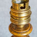 Lamp foot turned carved antique patina