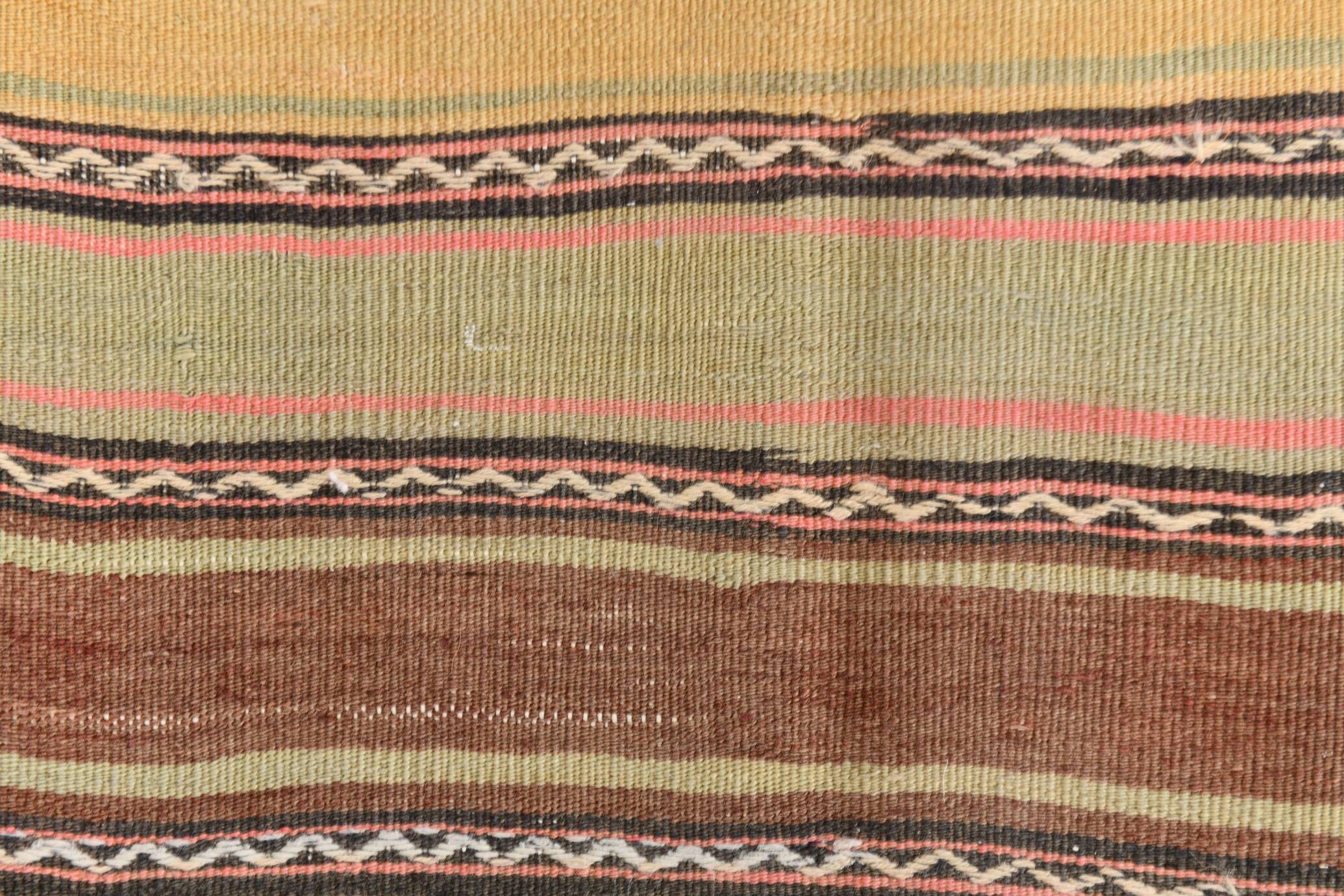 5x9 Kilim Colorful Striped Wool Kilim Rug, 152x271Cm