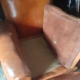 Pair of club chairs with mustaches in havana leather in their juices circa 1930