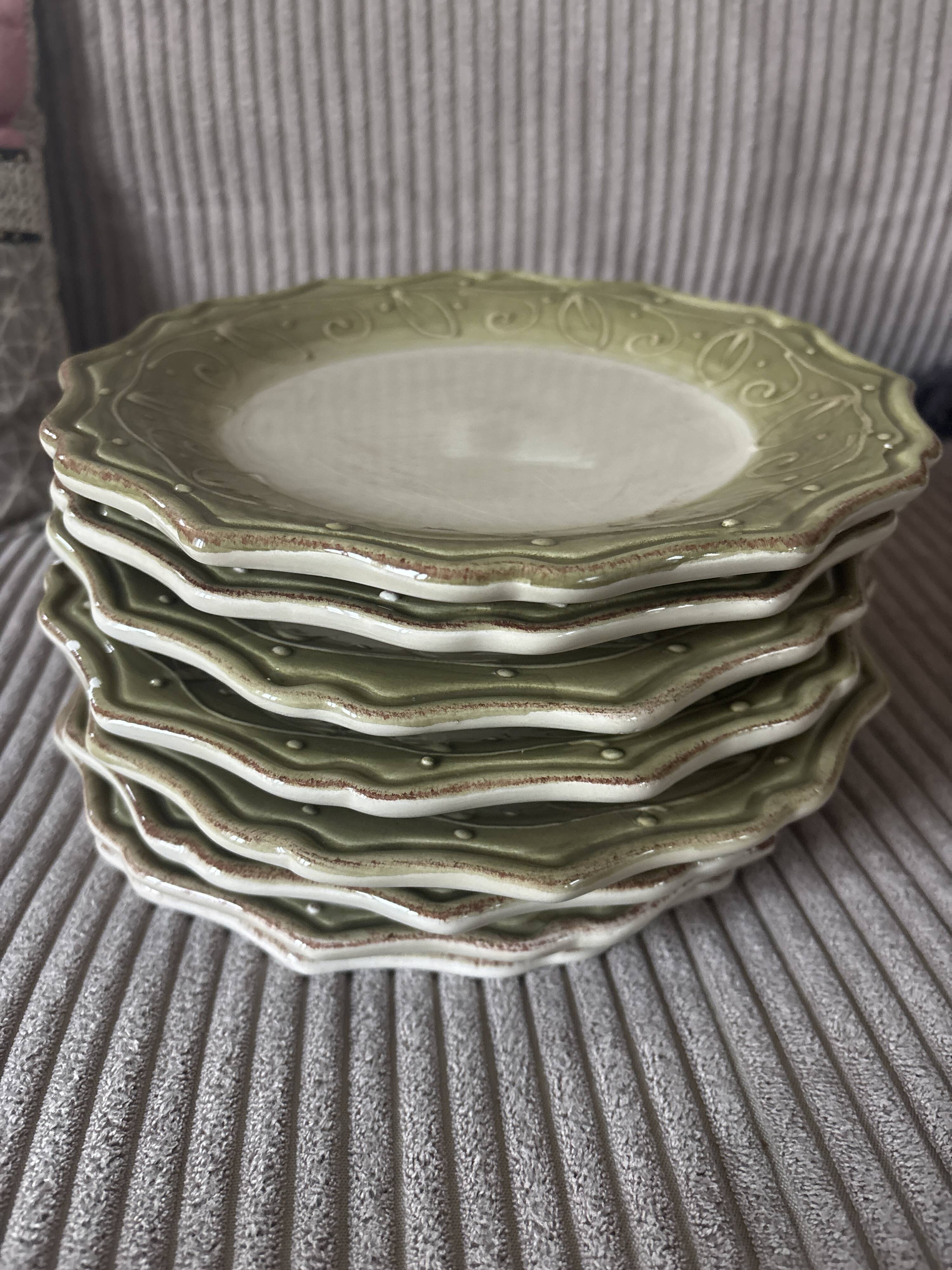 Set of 8 dessert plates in earthenware - the red cedar