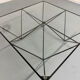 Vintage 1980s Italian architectural design metal coffee table.