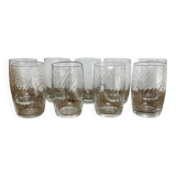 9 small vintage twisted glasses