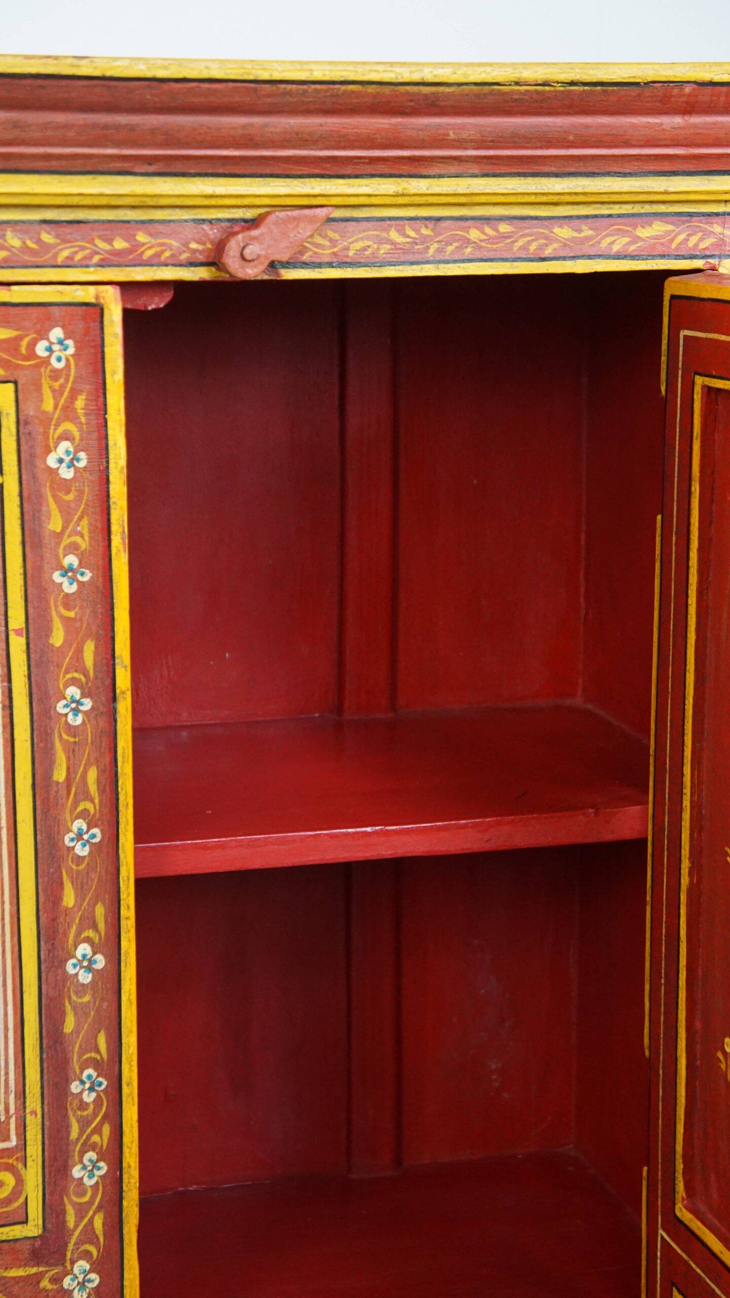 Antique painted folk art cabinet