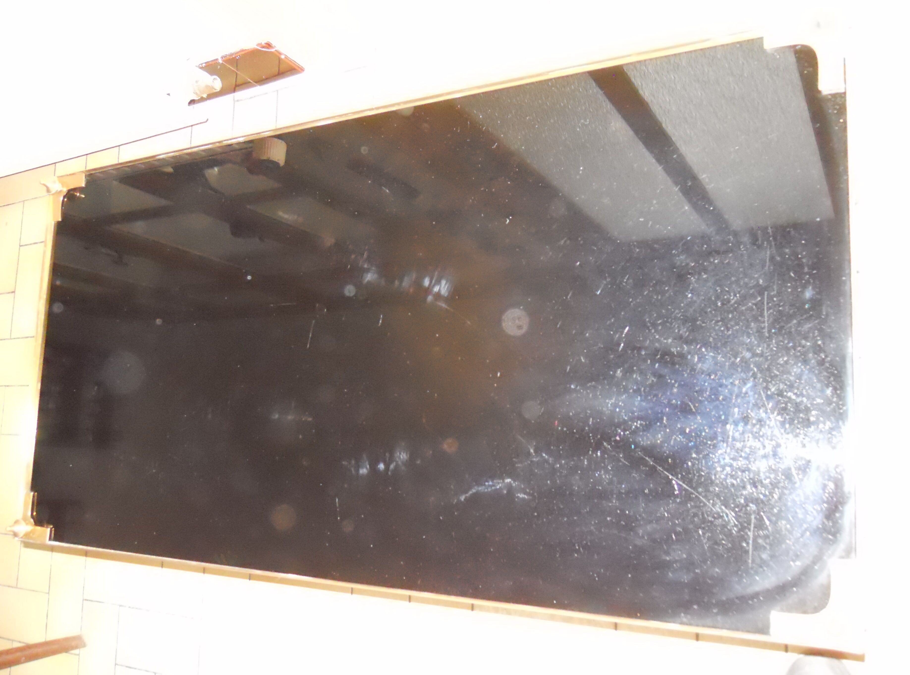 Bronze coffee table and black glass