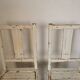 Set of 6 mismatched white chairs