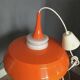 Space Age pendant lamp, orange and white, plastic, 1960s-70s