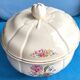 Soupière ancienne Badonviller – demi-porcelaine ivoire, fleurs et dorure