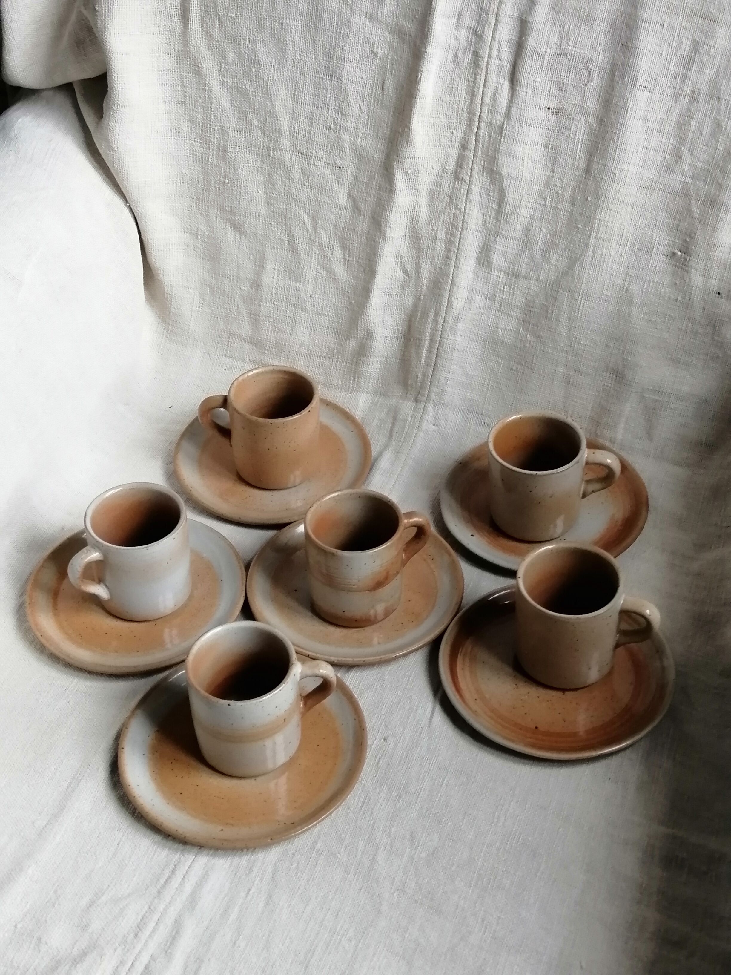 6 coffee cups Grès du Marais France