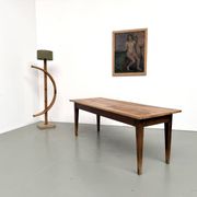 Table de ferme en noyer massif, années 50