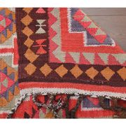 1970s Vintage Turkish Hand-Knotted Wool Cotton Red Runner Rug 94x347