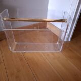 David Lange plexiglass magazine rack for Roche Bobois