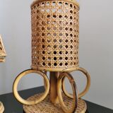 Pair of Italian rattan lamps