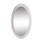 Large Oval Plexiglas mirror with lighting, 1960 Germany.