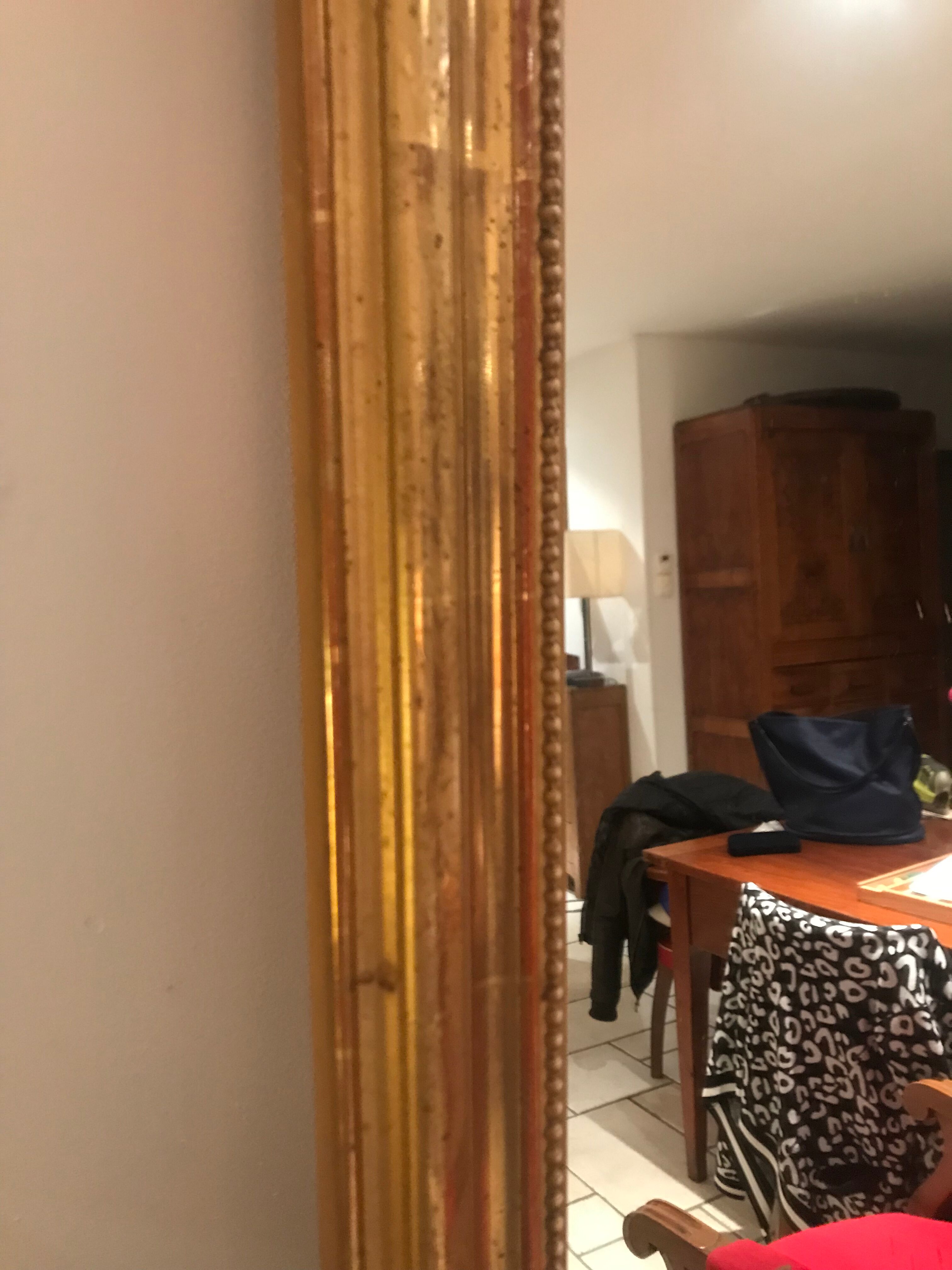 Mirror Louis Philippe gold leaf 30x80cm