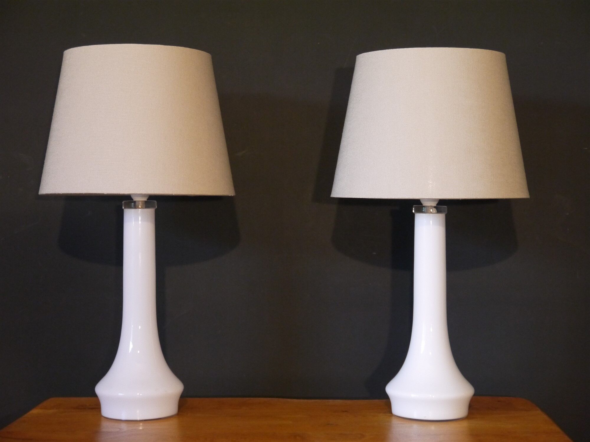 Pair of danish glass lamps 1960