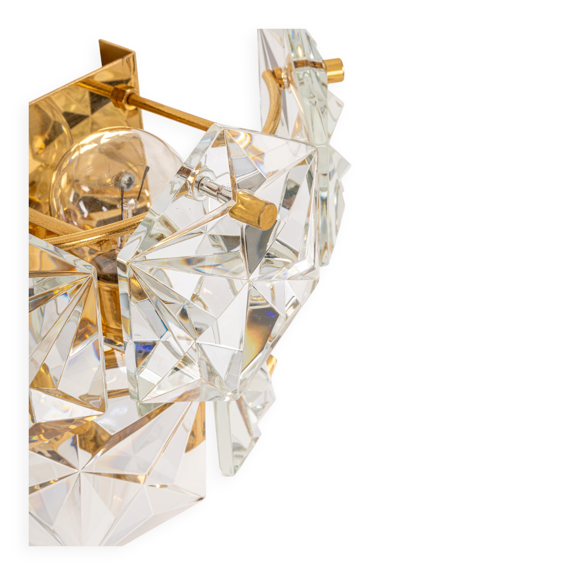 pair of crystal wall lights by Kinkeldey, Germany, 1970s.