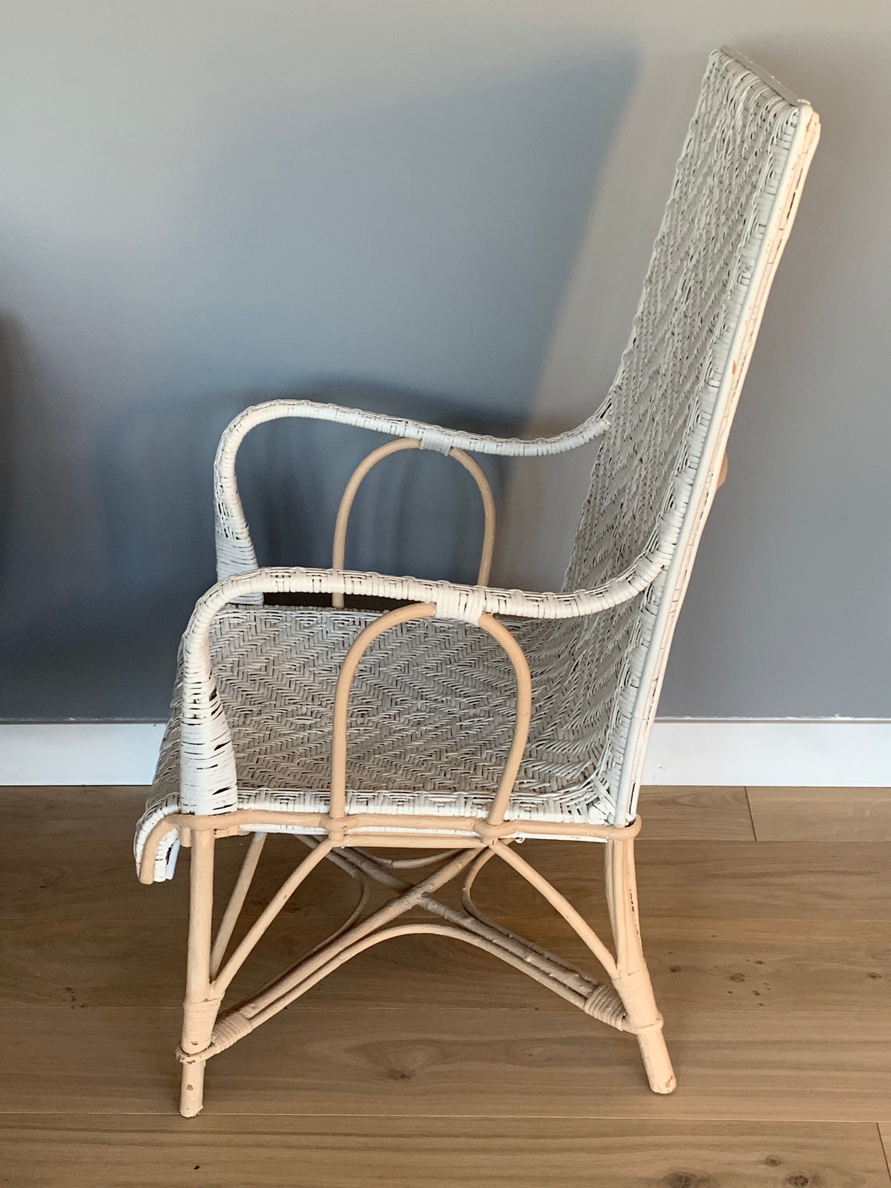 Fauteuil en osier années 40