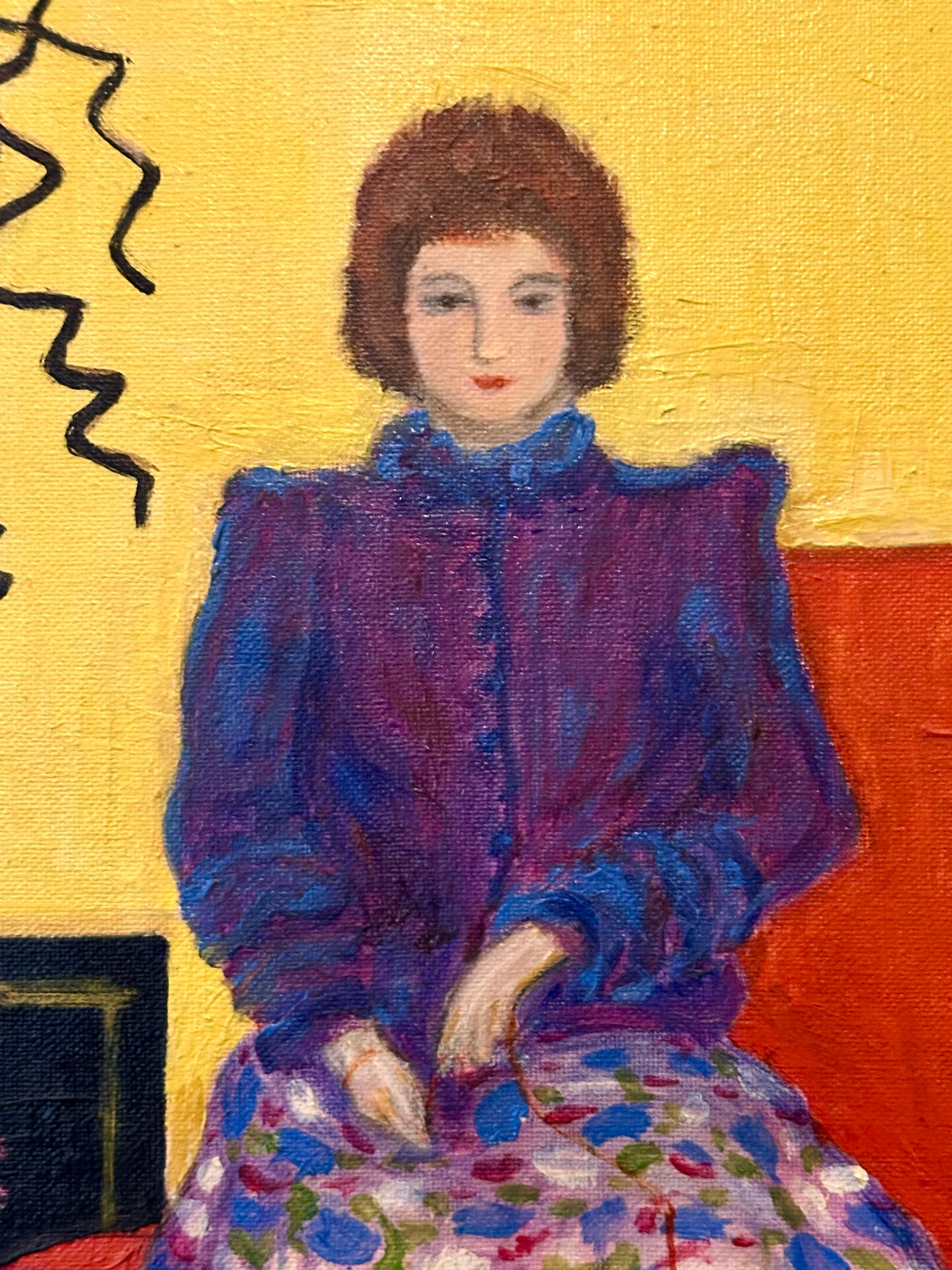Tableau peinture naïf signé FES