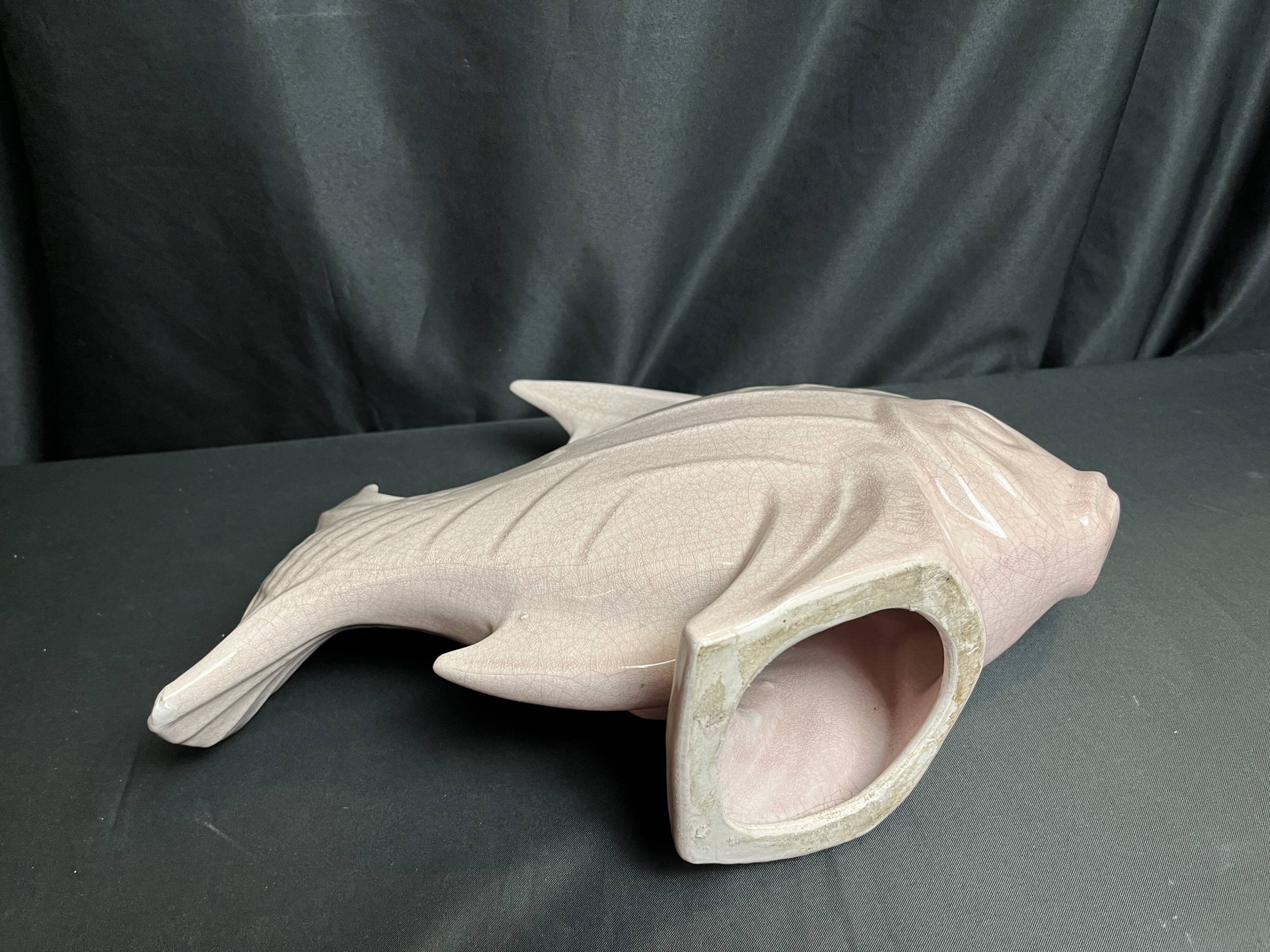 Art Deco, crackled ceramic fish Le Jan circa 1940
