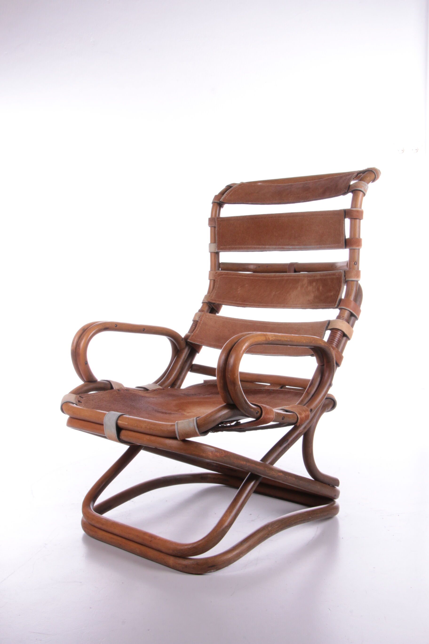Tito Agnoli Relax chair made of Bamboo and leather, 1960