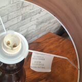 pair of 1960s Scandinavian lamps in solid varnished wood and veneered lampshades