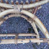 Paire de repose pieds pour fauteuils en rotin vintage