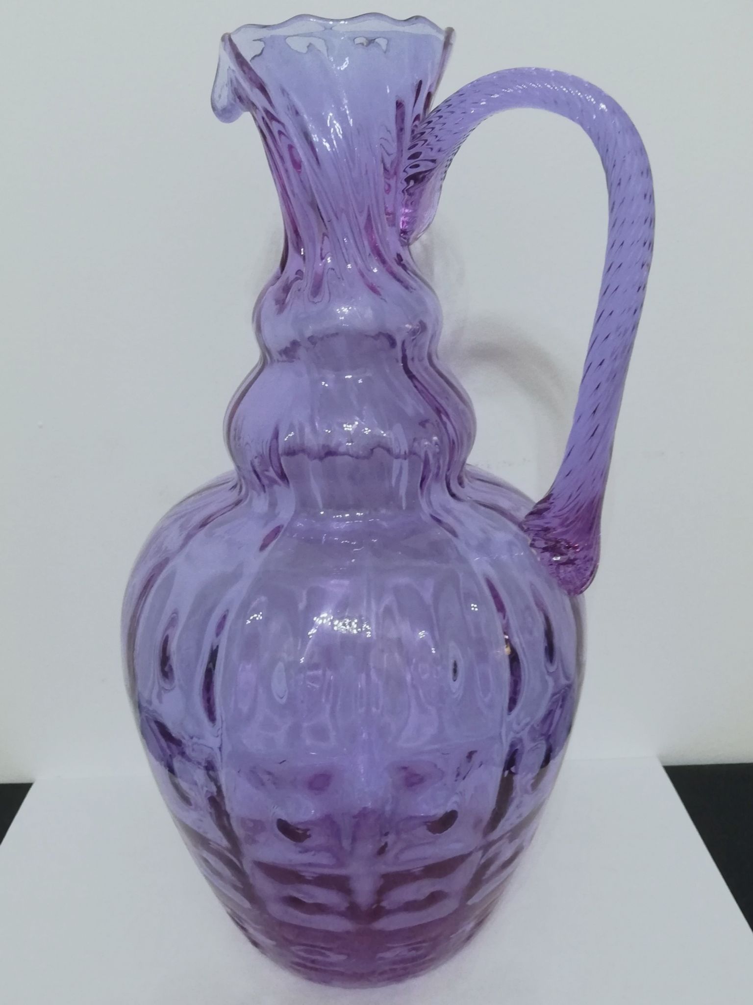 Vase pichet en verre d'empoli hauteur 31cm
